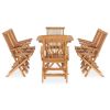 9 Piece Folding Patio Dining Set Solid Teak Wood