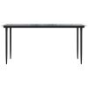 Patio Dining Table Black 63"x31.5"x29.1" Steel and Tempered Glass