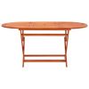 7 Piece Folding Patio Dining Set Solid Eucalyptus Wood