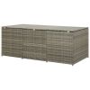 Patio Storage Box Poly Rattan 70.9"x35.4"x29.5" Gray