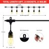 48 ft. Outdoor String Lights, Warm White Commercial Grade LED Patio Lights, 15 Bulbs