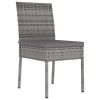 5 Piece Patio Dining Set Poly Rattan Gray