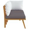 2 Piece Patio Lounge Set with Cushions Solid Acacia Wood
