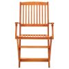 7 Piece Folding Patio Dining Set Solid Eucalyptus Wood