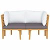 2-Seater Patio Sofa with Cushions Solid Acacia Wood