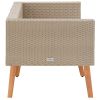 2-Seater Patio Sofa with Cushions Poly Rattan Beige