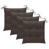Patio Chairs with Taupe Cushions 4 pcs Solid Teak Wood