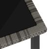 3 Piece Patio Dining Set Poly Rattan Gray