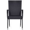 5 Piece Patio Dining Set Black