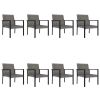 9 Piece Patio Dining Set Poly Rattan Gray