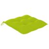 Dining Chairs 6 pcs with Bright Green Cushions Solid Teak Wood