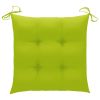 Dining Chairs 6 pcs with Bright Green Cushions Solid Teak Wood