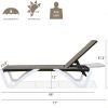Adjustable Chaise Lounge Aluminum Outdoor Patio Lounge Chair All Weather Five-Position Recliner Chair for Patio,Pool,Beach,Yard(Brown Wicker)