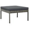 3 Piece Patio Lounge Set with Cushions Poly Rattan Gray