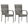 3 Piece Patio Dining Set Gray
