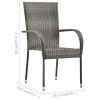 3 Piece Patio Dining Set Gray