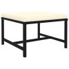 5 Piece Patio Sofa Set with Cushions Black Poly Rattan
