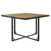 (9-Piece) Patio All-Weather PE Wicker Dining Table Set with Wood Tabletop for 8, Black Rattan+Beige Cushion