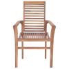 Dining Chairs 6 pcs with Bright Green Cushions Solid Teak Wood