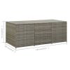 Patio Storage Box Poly Rattan 70.9"x35.4"x29.5" Gray