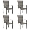 5 Piece Patio Dining Set Gray