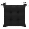 Patio Chairs with Black Cushions 4 pcs Solid Teak Wood
