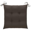 Patio Chairs with Taupe Cushions 4 pcs Solid Teak Wood