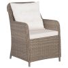 3 Piece Patio Dining Set Brown
