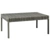 3 Piece Patio Lounge Set with Cushions Poly Rattan Gray