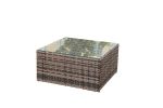 Rattan Patio Furniture Set Wicker Sofa Cushioned Sectional Furniture Set Garden Patio Sofa Set (4 Pieces, Brown)