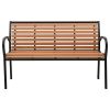 Patio Bench 49.2" Steel and WPC Black and Brown