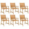 7 Piece Patio Dining Set Solid Acacia Wood