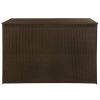 Patio Storage Box Brown 59"x39.4"x39.4" Poly Rattan