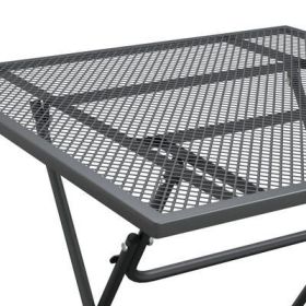 5 Piece Patio Dining Set Expanded Metal Mesh Anthracite (Color: Anthracite)