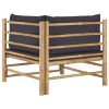Patio Corner Sofa with Cushions Bamboo