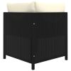 6 Piece Patio Lounge Set with Cushions Poly Rattan Black