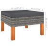 4 Piece Patio Lounge Set with Cushions Poly Rattan Gray