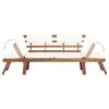 Patio Bench with Cushions 2-in-1 74.8" Solid Acacia Wood
