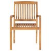 Stacking Patio Dining Chairs 2 pcs Solid Teak Wood