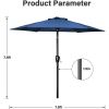 7.5ft Round Patio Umbrella - Outdoor Umbrella for Market Pool Beach