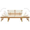 Patio Bench with Cushions 2-in-1 74.8" Solid Acacia Wood
