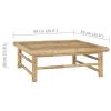 3 Piece Patio Lounge Set with Cream White Cushions Bamboo