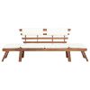 Patio Bench with Cushions 2-in-1 74.8" Solid Acacia Wood