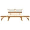 Patio Bench with Cushions 2-in-1 74.8" Solid Acacia Wood